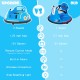 Navy 12V electric bumper car with remote control, LED lights, and dual joysticks for fun and safe playtime.