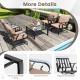 Patio set featuring 5 pieces with rocking chairs, ergonomic backrests, and a versatile fire pit table for outdoor.