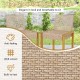 Set of 2 light brown PE rattan patio barstools with acacia wood frame, ideal for indoor and outdoor dining.