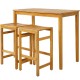 Acacia wood bar chair set of 2 with saddle-shaped seats and sturdy footrests, ideal for outdoor use.