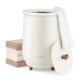 Large luxury towel warmer with a removable lid, 23L capacity, and fragrant disc holder for customized scents.