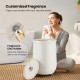 Large gray towel warmer with fragrant disc holder, showcasing cozy towels and multiple heating modes for convenience.