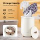 Gray 23L large luxury bucket-style towel warmer with fragrant disc holder, featuring a removable lid and stable legs.