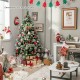 6 feet pre-lit artificial Christmas tree with 350 LED lights, showcasing snowy pine needles and festive decorations for.
