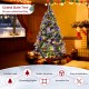 6 feet pre-lit artificial Christmas tree with 350 LED lights, highlighting the vibrant light display in a cozy holiday.