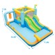 Giant inflatable water slide with dual slides, splash pool, and basketball rim for kids aged 3-10 years, 16.5ft long.