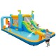 Giant inflatable water slide for kids with dual slides, splash pool, and safety features for outdoor fun.