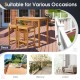 Rectangular acacia wood bar height table for outdoor dining and gatherings, suitable for patio, deck, and balcony use.