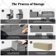 Storage process for the 9 pieces patio furniture set, featuring PE wicker and waterproof covers for protection.