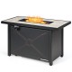 Fire pit table featuring a heat-resistant ceramic top and 60,000 BTU output, perfect for outdoor gatherings.
