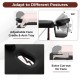 Adjustable face cradle and arm tray on a folding massage table with black PU leather for enhanced comfort and support.