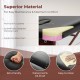 Folding massage table with black PU leather, memory foam padding, and adjustable height for maximum comfort and.