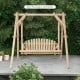 Heavy duty wooden swing frame with A-shaped design, suitable for backyard or patio, provides stability and durability.