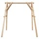 Heavy duty wooden swing frame with reinforced bars, A-shaped design for stability, ideal for backyard and patio use.
