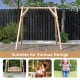 Heavy duty wooden swing frame with reinforced bars, suitable for various swings, ideal for backyard and patio use.