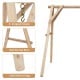 Heavy duty wooden swing frame with solid wood legs and reinforced bars, ideal for backyard and patio use.