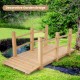 5-foot wooden garden bridge with safety rails, made of fir wood, ideal for backyard or garden decoration.