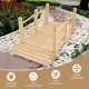5-foot wooden garden bridge with safety rails, featuring a smooth painted surface, perfect for creek or gravel paths.