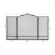3-panel foldable fireplace screen in black wrought iron, 48.5" wide, provides safety for kids and pets while enhancing.