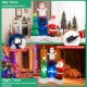6-foot lighted inflatable Santa Claus, snowman, and Christmas tree with mailbox, perfect for outdoor holiday decoration.