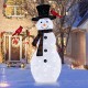 Lighted snowman decoration with redbirds, 70 LED lights, weatherproof fabric, ideal for indoor or outdoor Christmas.