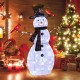 Lighted snowman decoration with redbirds, 70 LED lights, weatherproof fabric, perfect for indoor or outdoor holiday.