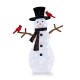 Lighted 4.2 feet snowman decoration with redbirds, featuring 70 LED lights for indoor or outdoor holiday display.