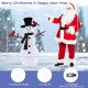 Lighted snowman decoration with redbirds, 4.2 feet tall, 70 LED lights, suitable for indoor and outdoor use.