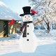 4.2 feet lighted snowman with plaid scarf and redbirds, featuring a sturdy metal frame for durable outdoor Christmas.