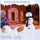 Lighted 4.2 feet snowman decoration with redbirds, featuring a sturdy metal frame and 70 LED lights for outdoor use.