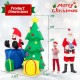 7-foot lighted Christmas tree with Santa Claus and gift boxes, made of weather-resistant fabric for outdoor holiday.