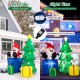7-foot lighted Santa Claus and Christmas tree inflatables with gift boxes, perfect for festive outdoor decoration.