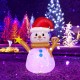 Inflatable Christmas snowman with 360° rotating colorful LED light, perfect for outdoor holiday decoration.