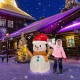 4 feet inflatable Christmas snowman with colorful LED lights, perfect for outdoor holiday decoration.