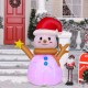 Inflatable 4-foot Christmas snowman with colorful LED lights, perfect for outdoor holiday decoration.
