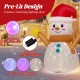 4 feet inflatable Christmas snowman with 360° rotating colorful LED light, perfect for outdoor holiday decoration.