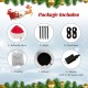 Inflatable Christmas snowman with 360° rotating LED light, includes sandbag, stakes, wind ropes, and blower for.