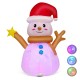 Inflatable Christmas snowman with 360° rotating colorful LED light, perfect for festive outdoor decoration.