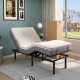 Twin size memory foam mattress with jacquard cover, designed for adjustable bed bases, featuring breathable charcoal.