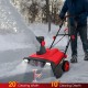 Electric snow thrower with 20" clearing width, 10" depth, and 180° chute rotation for efficient snow removal.