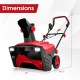20-inch electric snow thrower in red, featuring a 180° rotatable chute and adjustable deflector for efficient snow.