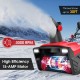 Electric snow thrower with 15-AMP motor, 20-inch width, and 180° chute rotation for easy snow clearing.