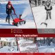 20-inch electric snow thrower in red with adjustable chute, ideal for clearing snow from driveways and walkways.