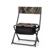 Foldable patio chair with camouflage backrest and zippered storage pocket, supports 330 lbs, ideal for camping and.