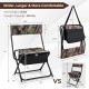 Foldable patio chair with storage pocket, extra large design, supports 330 lbs, ideal for camping and hiking.