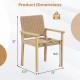 Natural wood chair dimensions with woven paper rope seat, sturdy design supports 400 lbs, ideal for indoor or outdoor.