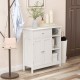 White bathroom cabinet side view highlighting durable MDF construction and spacious storage for versatile home.