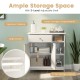Bathroom cabinet with drawer and 3 open compartments, featuring a 3-level adjustable shelf for versatile storage.