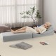 Convertible folding sofa bed in gray, featuring high-density foam for comfort, ideal for lounging or gaming in any.