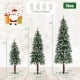 Set of 3 pre-lit snowy Christmas trees with 50, 100, and 150 LED lights, perfect for festive home decoration.
